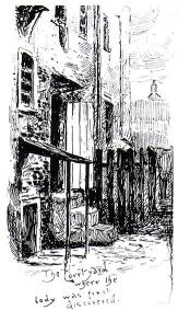 Contemporary sketch showing cellar door awning